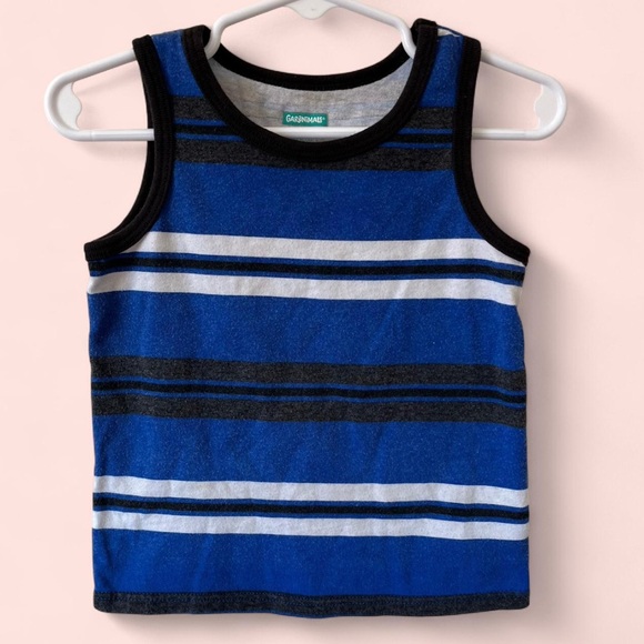 2T Toddler Boys Garanimals Casual Sleeveless Striped Tank Top Muscle Tee - Picture 1 of 8